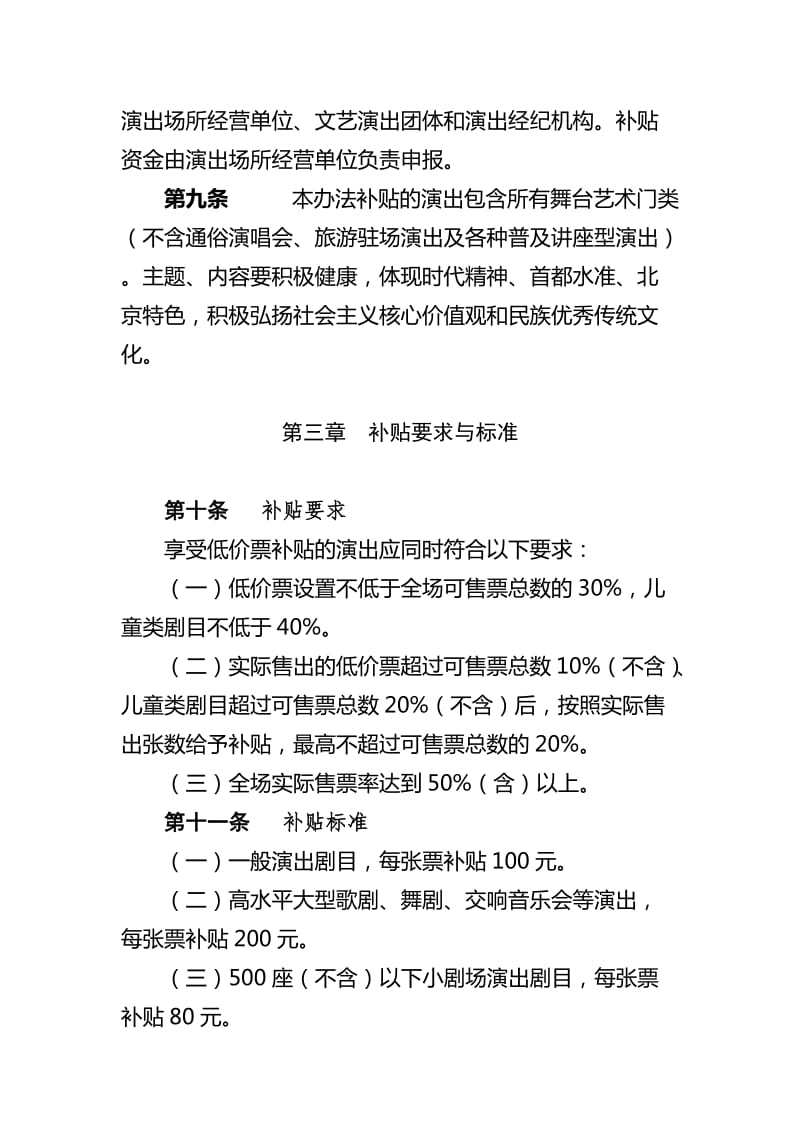 北京市惠民低价票演出补贴项目管理办法对演出场所经营的影响与优化建议